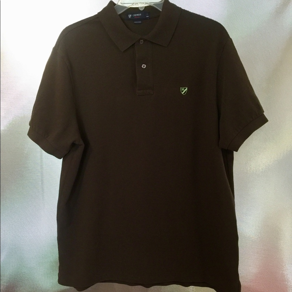 Men's L Cremieux 2 Button Polo Dark Brown